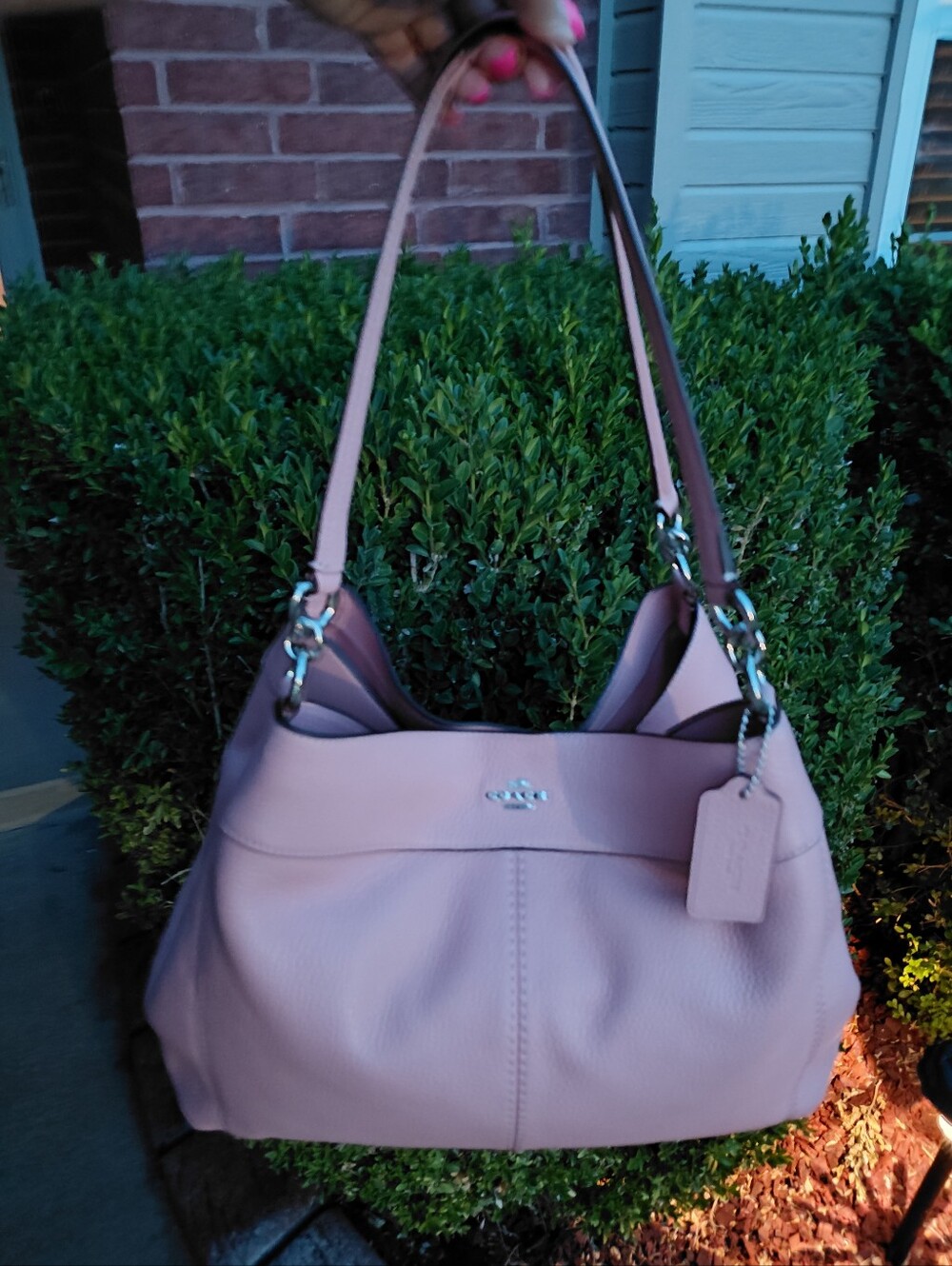 Coach Pink Lexy Pebble Leather Shoulder Bag F28997 - Picture 15 of 16